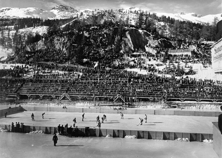 General view of the Ice Skating rink during the Ice Hockey match between Canada and Switzerland