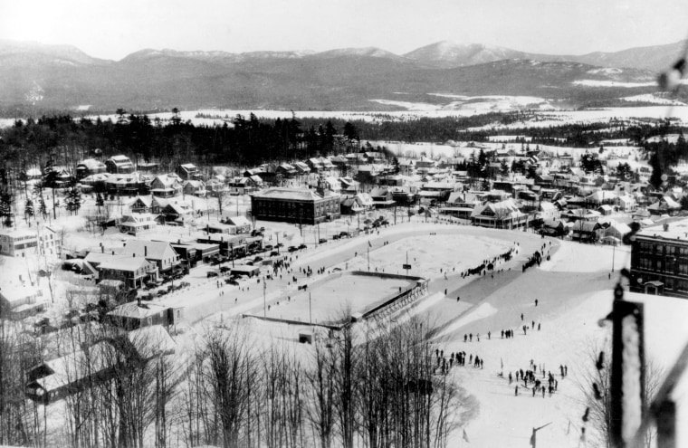 The Olympic Stadium at Lake Placid, N.Y., where the opening of the third Winter Olympic Games will be held, is shown in 1932.  (AP Photo)