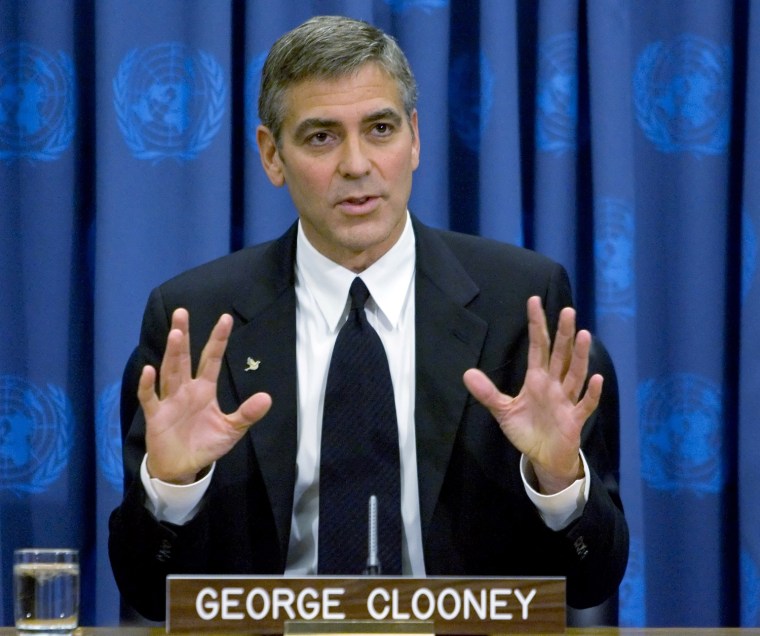 George Clooney Holds A Press Conference At The United Nations