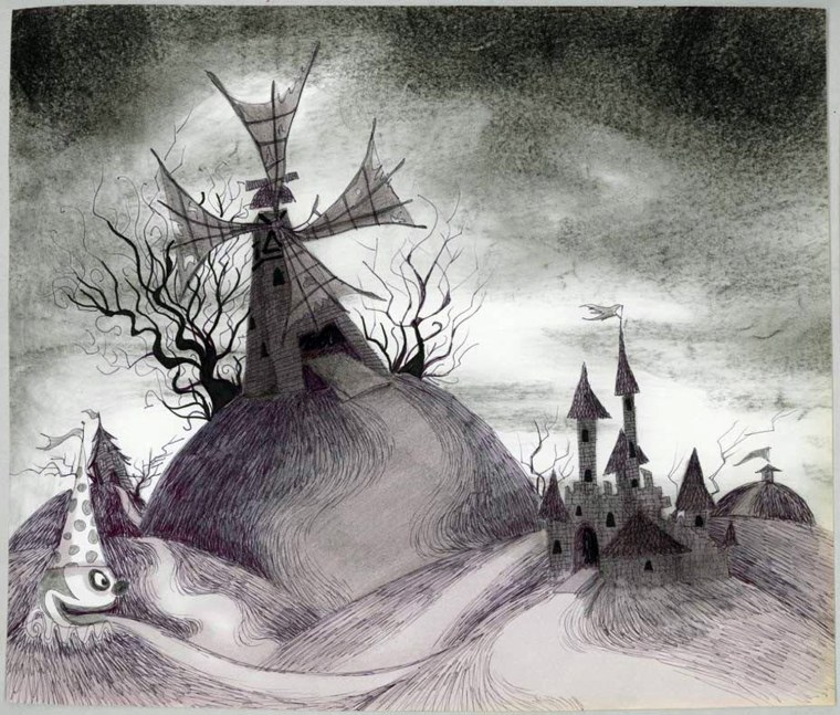 Tim Burton. (American, b. 1958)
Untitled (Frankenweenie). 1982. 
Pen and ink, marker, and charcoal on paper, 11 x 13\" (27.9 x 33 cm).
Private Collection. 
© 2009 Tim Burton