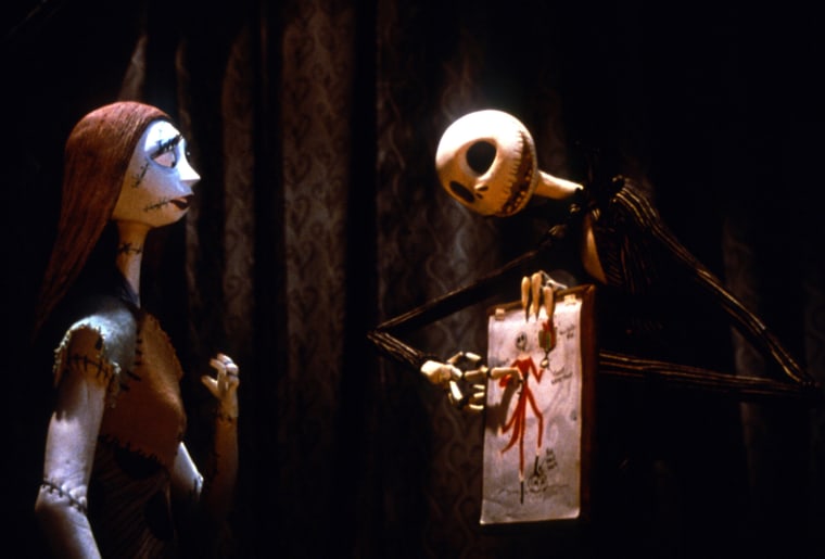 Tim Burton's The Nightmare Before Christmas (1993)
Directed by Henry Selick
Shown: Sally, Jack Skellington
Credit: Touchstone/Photofest 
© Touchstone Pictures
