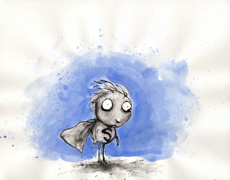 Tim Burton. (American, b. 1958)
Untitled (The Melancholy Death of Oyster Boy and Other Stories). 1998. 
Pen and ink, watercolor on paper
Overall: 11 x 14\" (27.9 x 35.6 cm)
Private collection. 
© 2009 Tim Burton