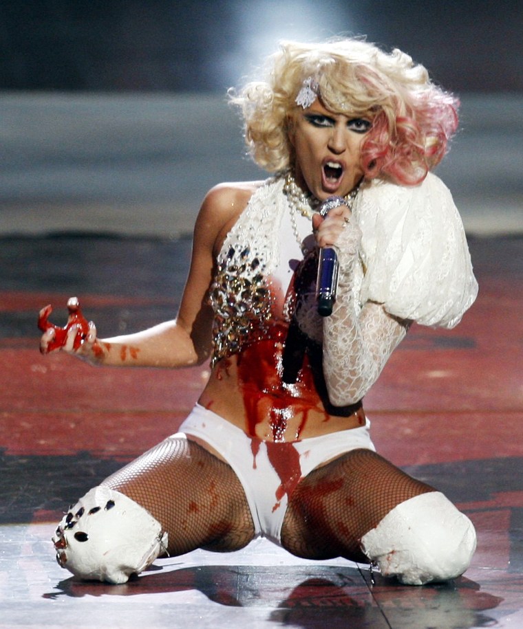 Image: Lady Gaga performs \"Paparazzi\" at the 2009 MTV Video Music Awards in New York