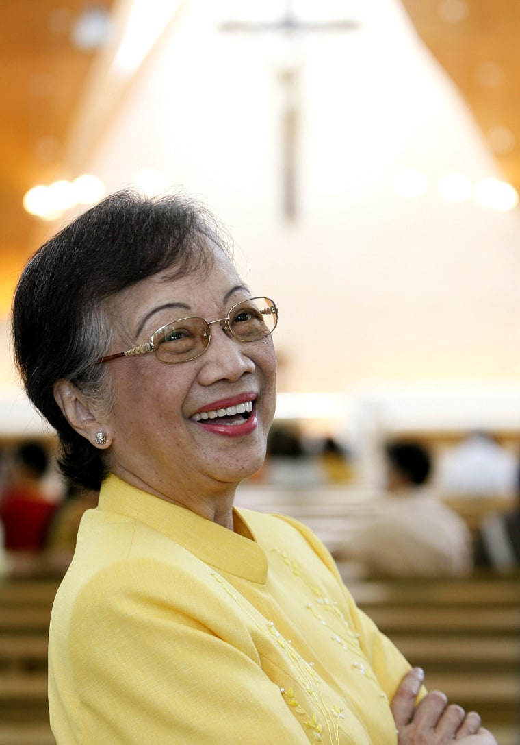 Image: Obituary, Former president Corazon Aquino before a mass in Quezon City
