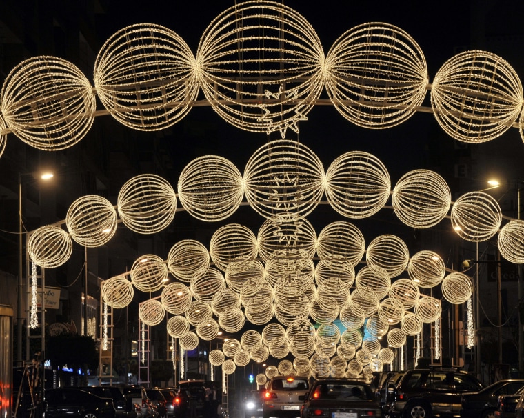Image: Christmas lights in Beirut