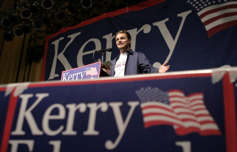 WI: Leonardo DiCaprio Stumps For Kerry At The University Of Wisconsin-Madison