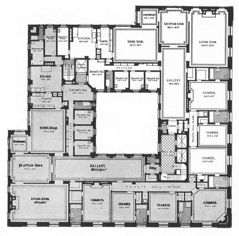 Floorplan for 907 Fifth Avenue in New York.