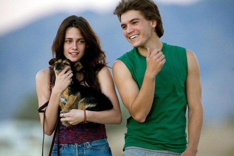 From L to R: Kristen Stewart as Tracy? and Emile Hirsch as Chris McCandless
\"Into the Wild\" is based on a true story and the bestselling book by Jon Krakauer. After graduating from Emory University in 1992, top student and athlete Christopher McCandless (Hirsch) abandons his possessions, gave his entire $24,000 savings account to charity and hitchhiked to Alaska to live in the wilderness. Along the way, Christopher encounters a series of characters that shape his life.