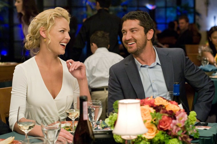 The Ugly Truth (2009):  A romantically challenged morning show producer (Heigl) is reluctantly embroiled in a series of outrageous tests by her chauvinistic correspondent (Butler) to prove his theories on relationships and help her find love. His clever ploys, however, lead to an unexpected result