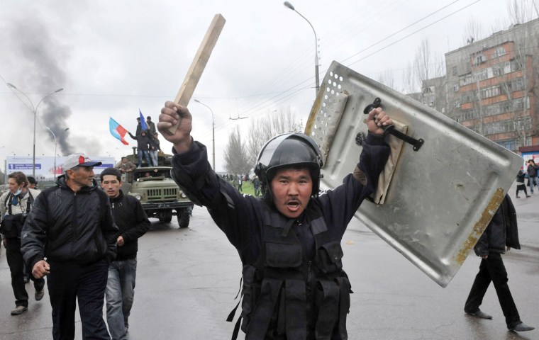 Image: Kyrgyz opposition supporters protest against the government in Bishkek