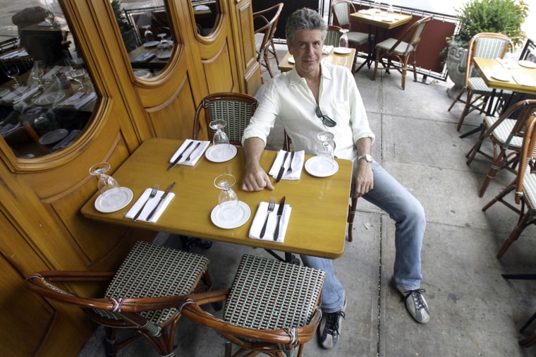 Former Les Halles executive chef, author and intrepid eater Anthony Bourdain wrote a bestselling 2000 memoir, \"Kitchen Confidential,\" which revealed the good, bad and downright dirty bits of the culinary underbelly. He went on to author more books, articles, blogs and essays. His Travel Channel series, \"No Reservations\" is in its fifth season.