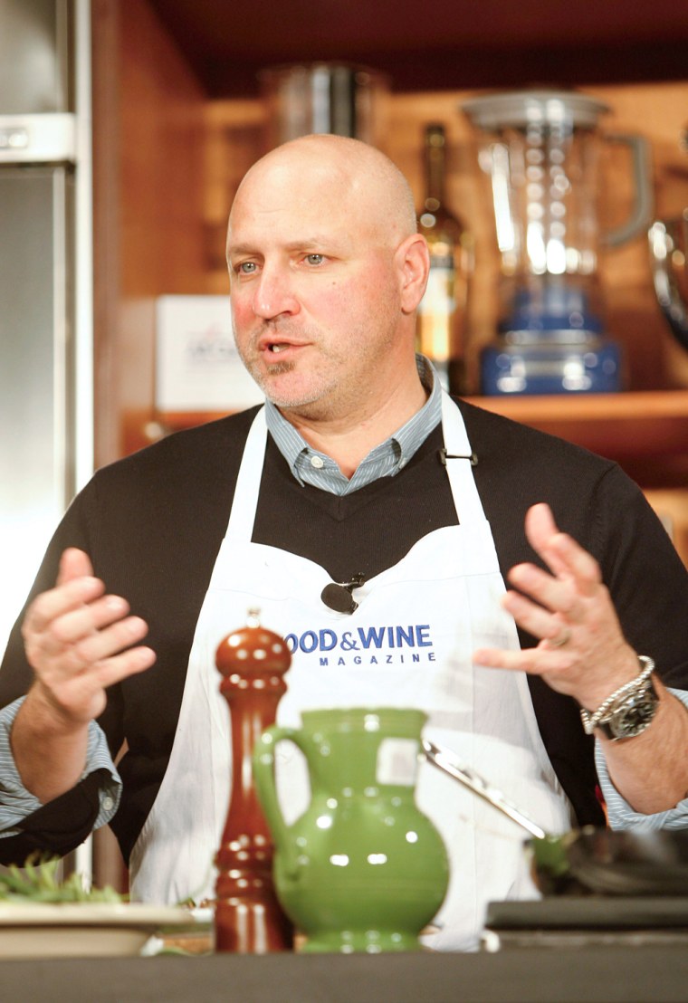 Tom Colicchio Appears With Padma Laskshi At The St. Regis