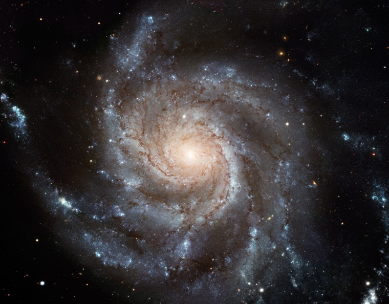 NASA and the European Space Agency handout shows the spiral galaxy of Messier 101 taken by the Hubble Space Telescope