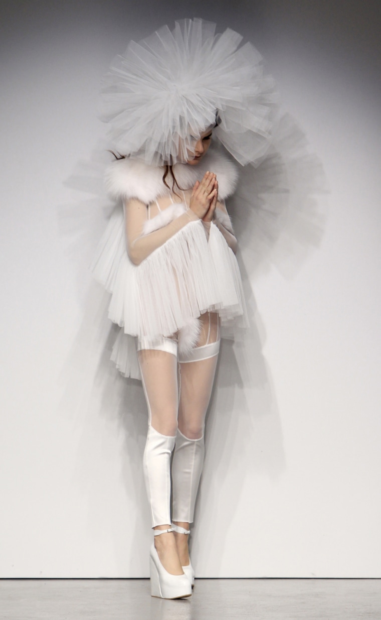 Image: A model presents a creation from the Pam Hogg 2010 Autumn/Winter collection during London Fashion Week