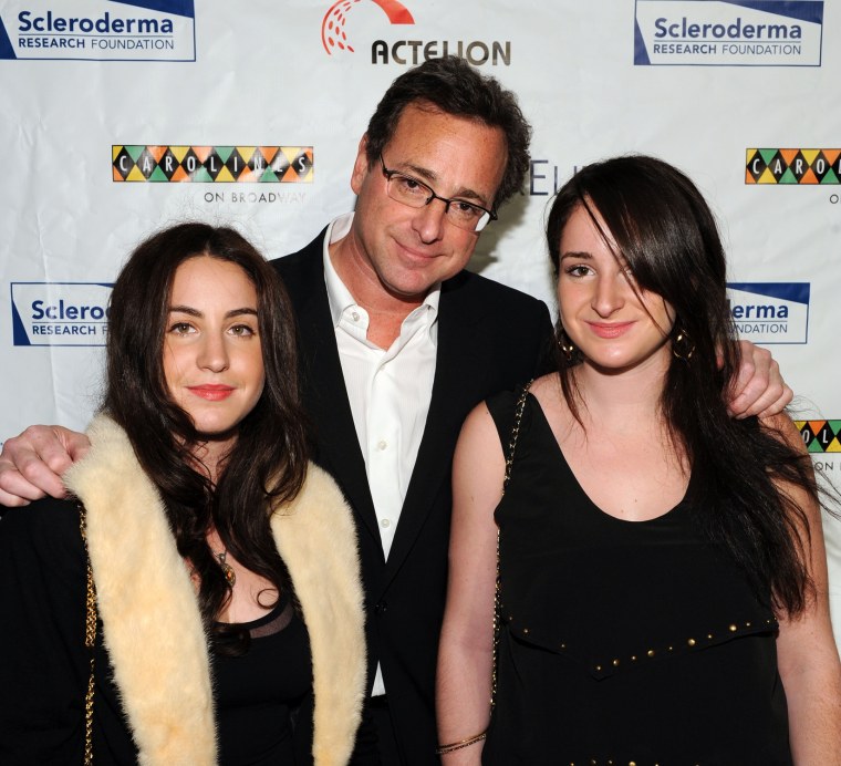NEW YORK - NOVEMBER 09:  Actor and comedian Bob Saget (C) and his daughters Aubrey Saget (L) and Lara Saget attend \"Cool Comedy - Hot Cuisine 2009\" hosted by the Scleroderma Research Foundation at Carolines On Broadway on November 9, 2009 in New York City.  (Photo by Bryan Bedder/Getty Images)
