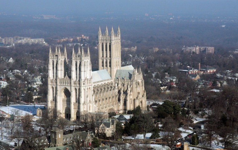 Image: The National Cathedral is seen from the