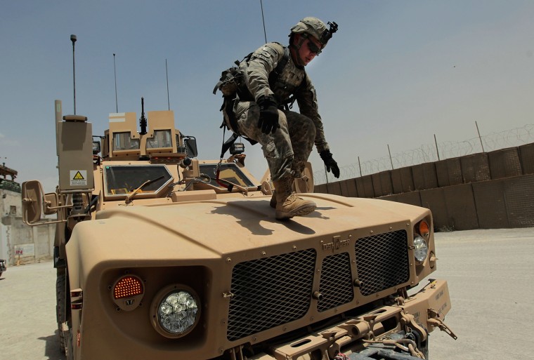 Image: View on Kandahar Through Window Of New Army Vehicle