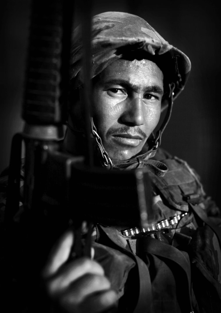 Image: Afghan National Army soldier Saber, an ethnic Tajik from Samangar, northern Afghanistan