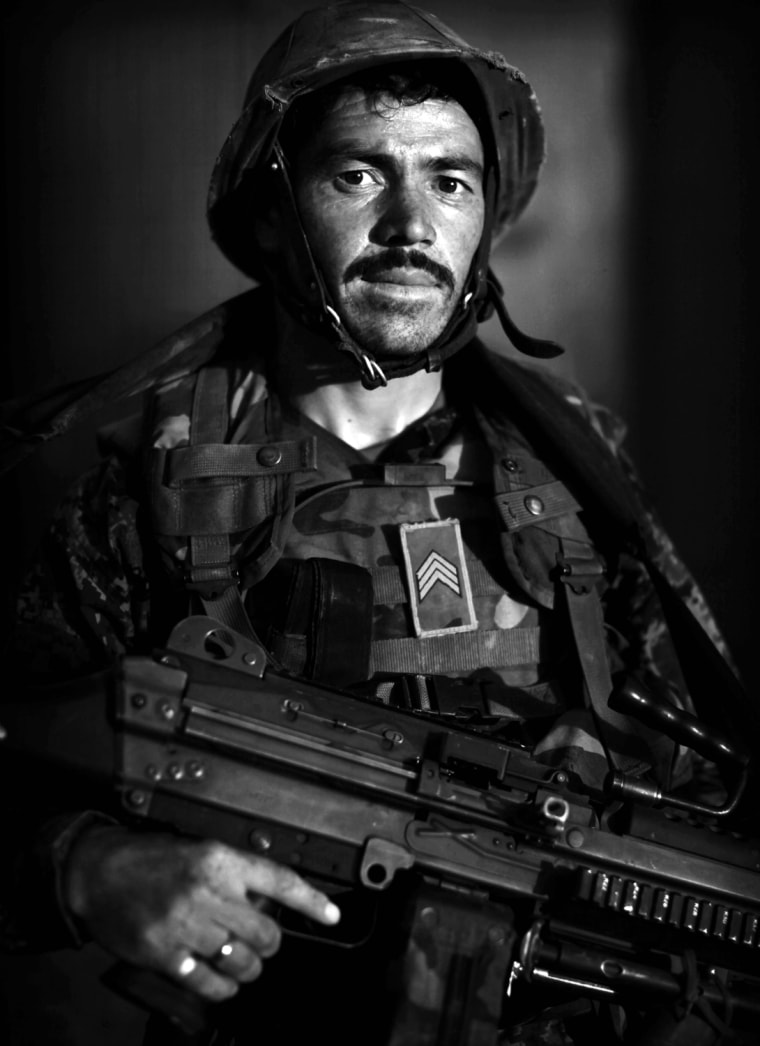 Image: Afghan National Army soldier Sgt. Din Mohammed, an ethnic Tajik from, northern Afghanistan