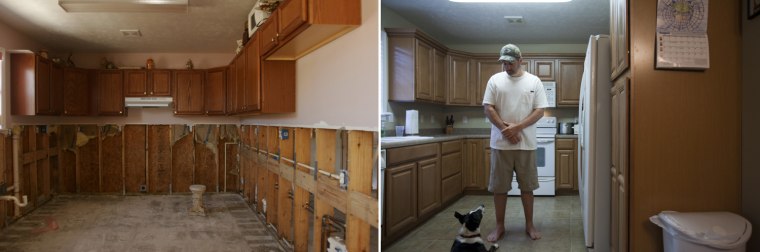 This house in Waveland took water about halfway up its walls during the storm, and afterwards was gutted and put on market. Jeffrey Garber bought the place, and renovated it with the help of family.