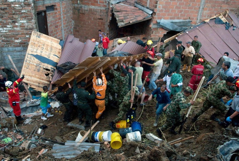Image: Landslide in town near Medellin
