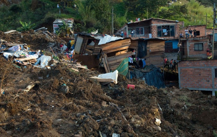 Image: Landslide in town near Medellin