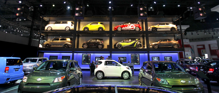 Image: Scion cars are on display at the LA Auto Show in Los Angeles