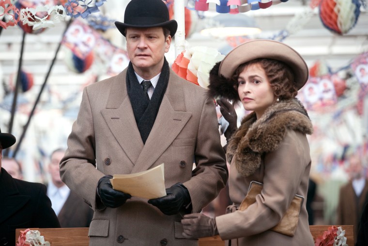 Colin Firth as King George VI and Helena Bonham Carter as the Queen Mother in Tom Hooper's film THE KING'S SPEECH.