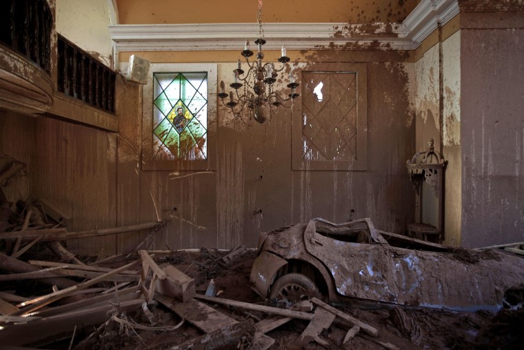 Image: Inside a damaged church in Brazil