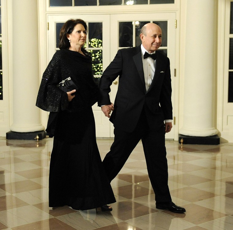 Image: Blankfein and his wife arrive for a state dinner in Washington