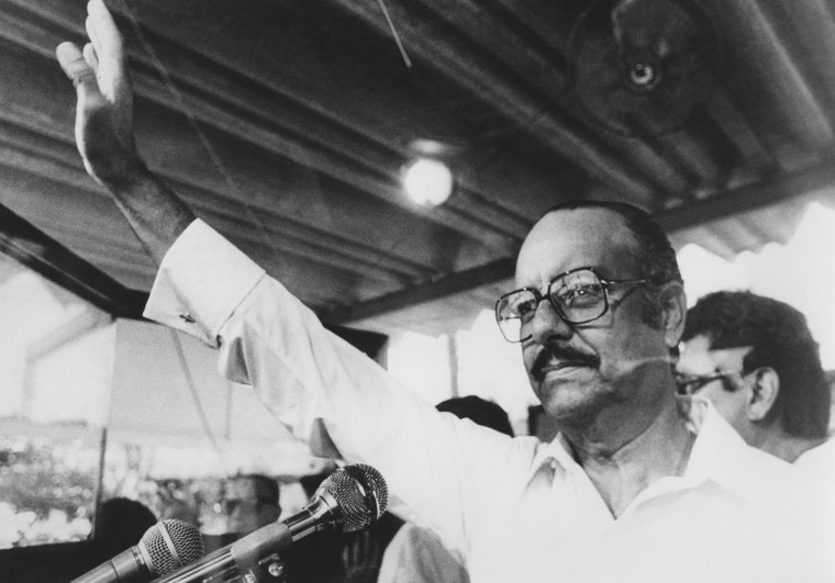 Nicaraguan dictator Anastasio Somoza waves to his