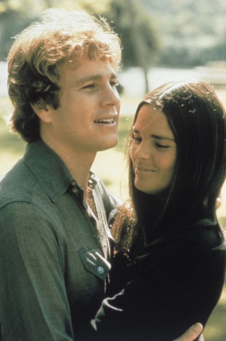 Love Story (1970)
Against his fathers wishes, upper-class Harvard student Oliver marries Jenny, a girl from a poor Italian family. After some struggle, Oliver finishes law school and the young couple are about to start a family when Jenny is found to be gravely ill. Oliver is forced to borrow money from his estranged father for her medical expenses. When Jenny dies, Oliver rejects his father's attempts to console him, going to Central Park where he recalls his time with her. Starring Ryan O'Neal and Ali MacGraw