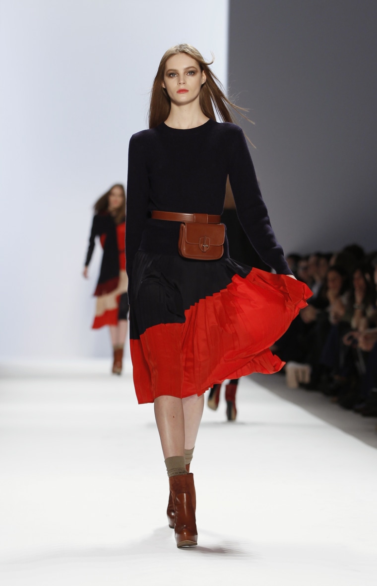 Image: A model presents a creation from the Jill Stuart Fall/Winter 2011 collection during New York Fashion Week