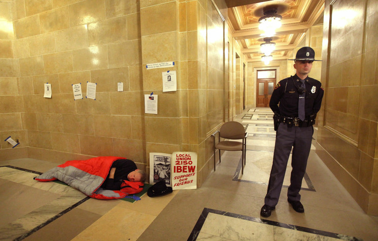 Image: Protests Continue As Wisconsin Budget Impasse Drags On