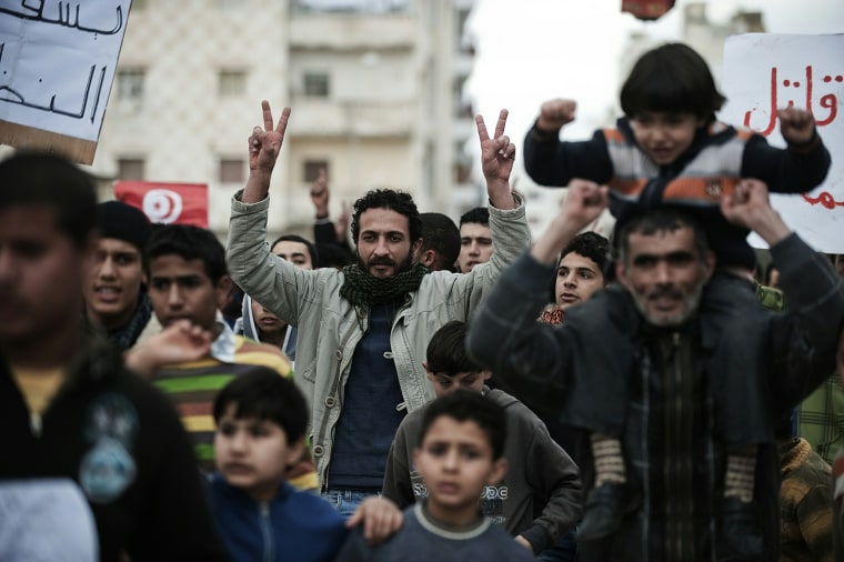 Image: Protesters in Derna, eastern Libya