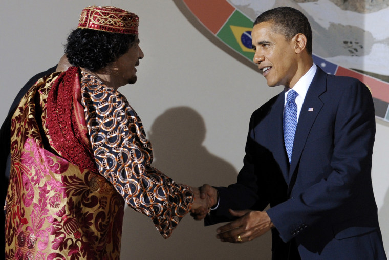 Image: US President Barack Obama (R) and Libyan