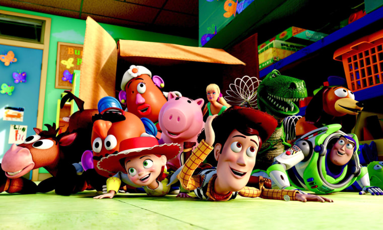 TOY STORY 3

(L-R) Bullseye, Mr. Potato Head, Mrs. Potato Head, Jessie, Hamm, Barbie, Woody, Rex, Slinky Dog, Buzz Lightyear,  Aliens
 
©Disney/Pixar.  All Rights Reserved.