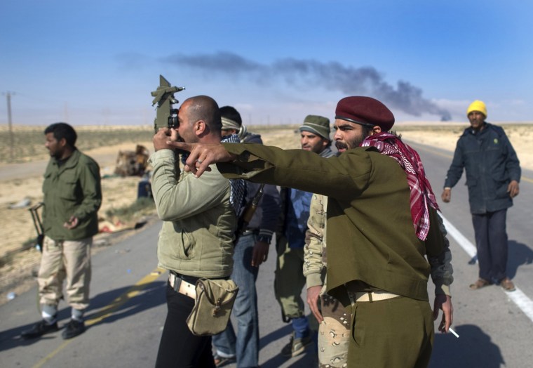 Image: An unidentified target burns in the back