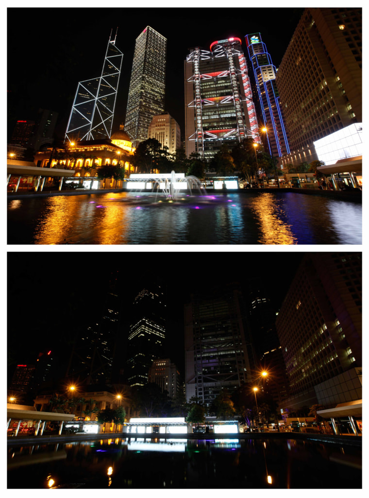 Different landmarks around the world during Earth Hour