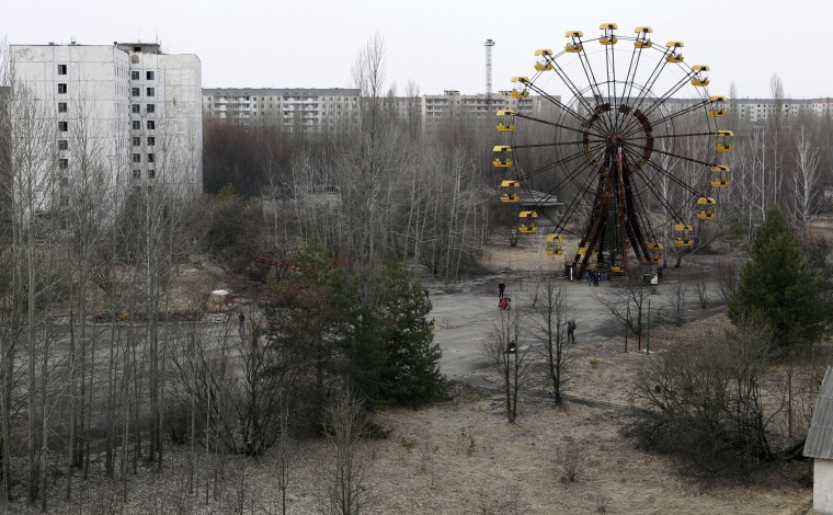 Image: A view of the abandoned city of Prypiat, near the Chernobyl nuclear power plant