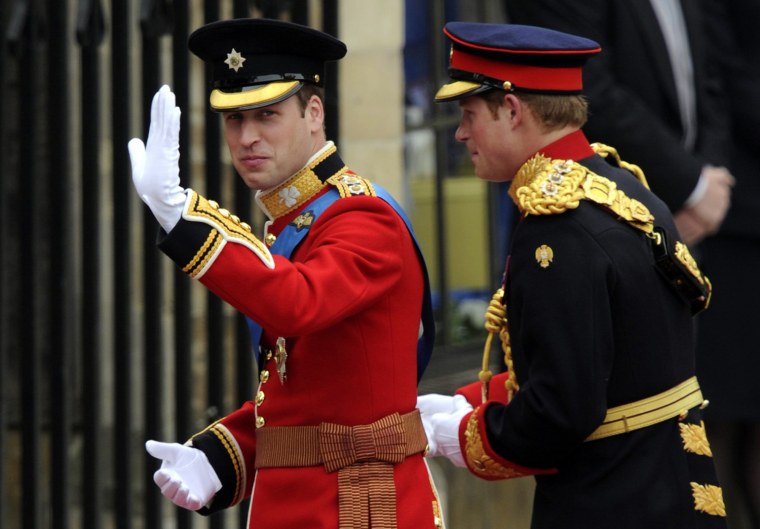 Image: Prince William and Prince Harry arrive