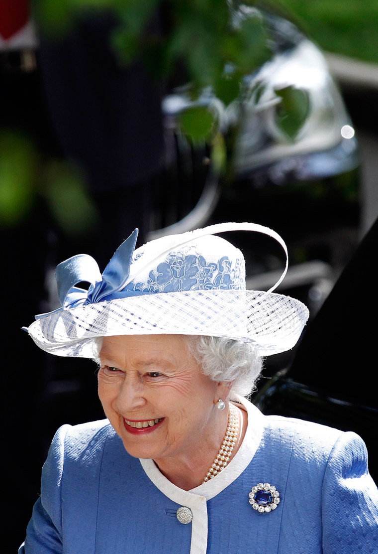 Image: Britain's Queen Elizabeth arrives for her visit to the Irish National Stud in Kildare