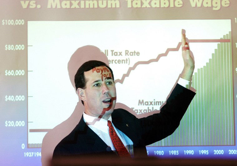 U.S. Senator Rick Santorum Pitches Bush Social Security Plan