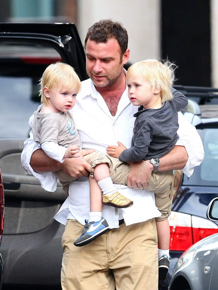 Liev Shcreiber Has His Hands Full With His Two Boys