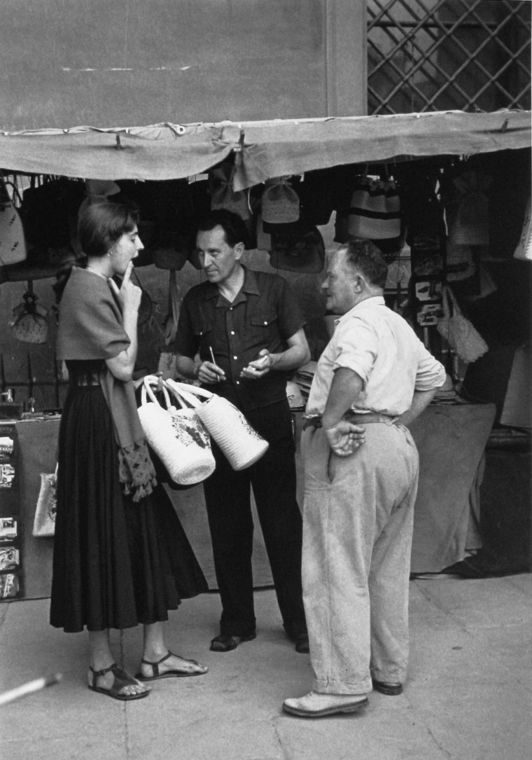 Negotiating with the Shopkeeper, Florence, Italy, 1951