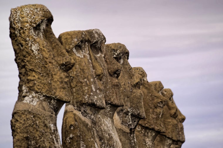 Ahu Akivi Moais -- stone statues of the