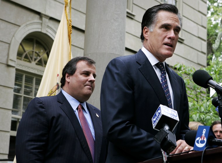 Image:  Christopher Christie, Mitt Romney