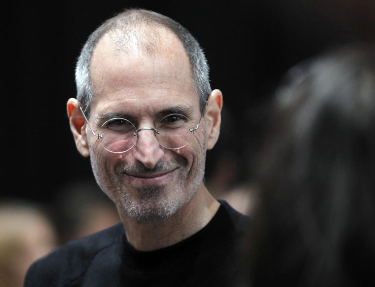 Image: File photo of Apple Chief Executive Steve Jobs smiling after Apple's music-themed September media event in San Francisco, California