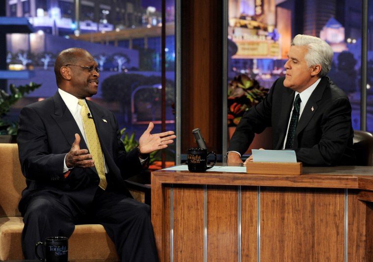 Image: Hugh Laurie, Herman Cain And The Airborne Toxic Event On \"The Tonight Show With Jay Leno\"