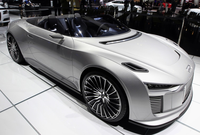 Image: An Audi e-tron Spyder is seen at the LA Auto Show in Los Angeles